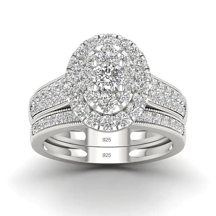 Bagues de fiançailles fantaisie de luxe Moissanite