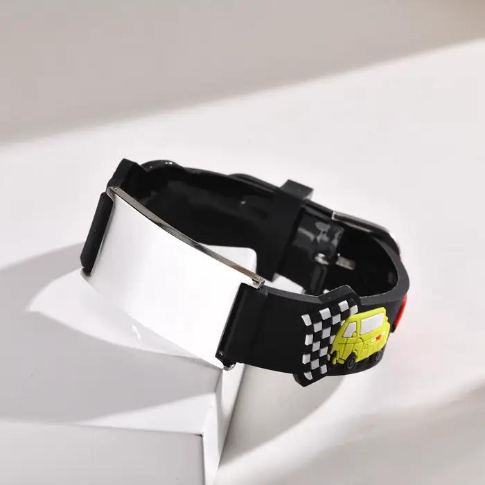 Bracelet médical personnalisé en acier inoxydable pour enfants, bracelets d'identification en silicone gratuits, bracelets d'urgence pour enfants, bijoux