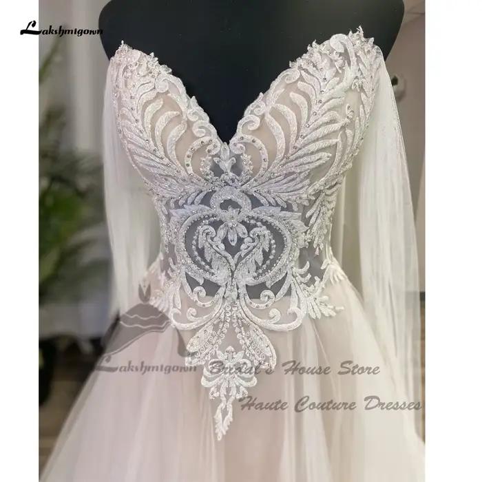 Yanshmigown-Robes de mariée de plage Boho rose blush pour femmes