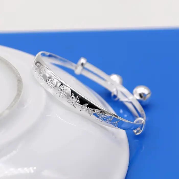 Bijoux en argent Sterling 925 pour enfants, délicat, fin, tendance, mignon, cloche de bébé, Bracelet et cheville, breloque porte-bonheur, cadeau de vacances pour bébé