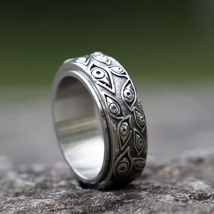 Bague rotative en acier inoxydable SION L pour hommes, alliance de mariage classique, bijou de qualité pour occasions spéciales