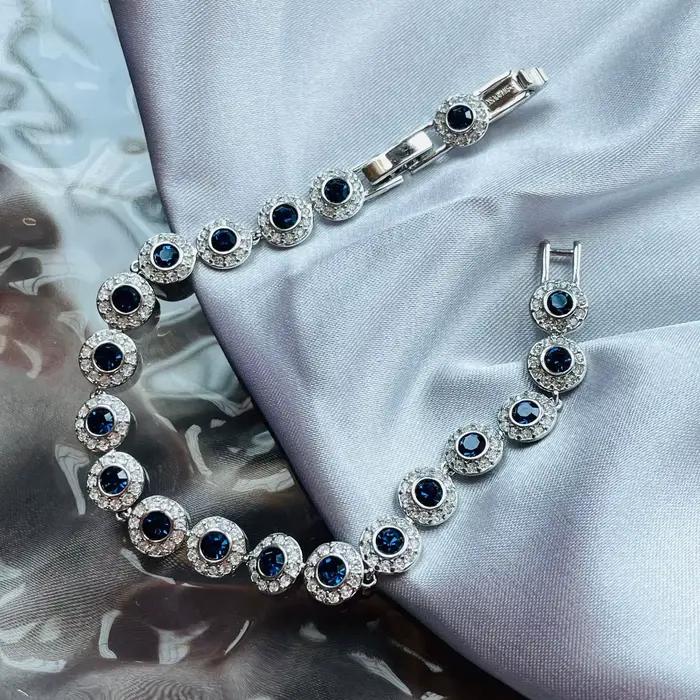 Nouvelle Collection 2026 : Parure de Bijoux Haut de Gamme Scintillante en Cristal Rond, Charmante pour Femme – Bracelet, Boucles d'Oreilles, Collier, Bague – Cadeau de Mariage