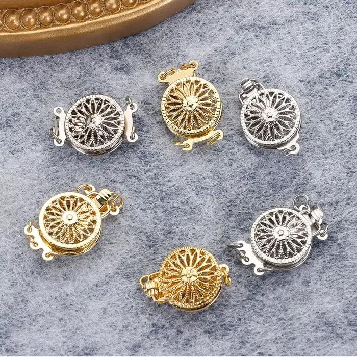 Composants de bijoux DIY : Connecteurs de bracelet multicouches couleur or, fermoirs à ressort superposables avec fermoirs mousquetons