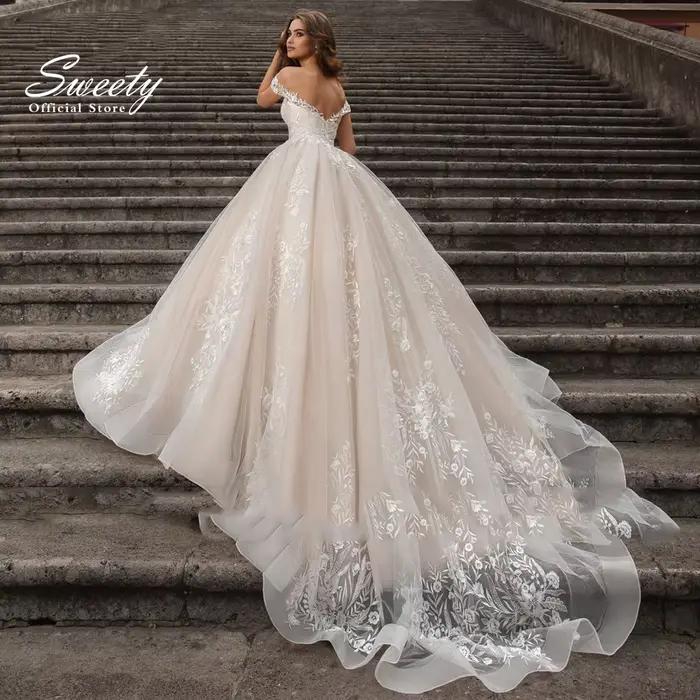 Robe de Mariée Vintage en Organza avec Broderie