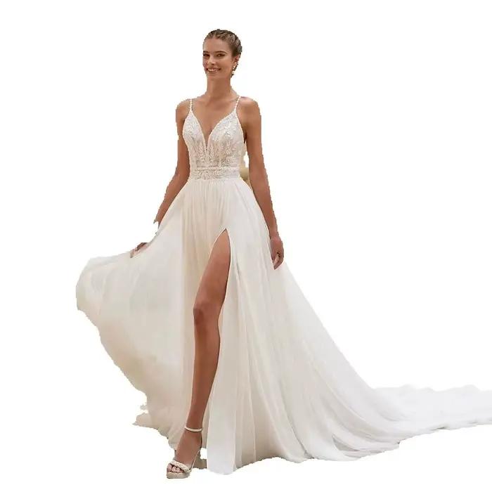 Robes de mariée classiques personnalisées en dentelle