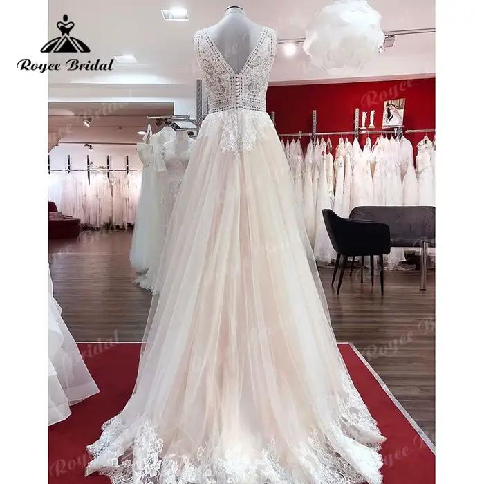Robe de mariée vintage bohème champagne