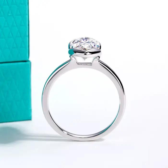 Bague de fiançailles en argent sterling 925 sertie de moissanite marquise 3 carats alliance de mariage pour femme occasions spéciales