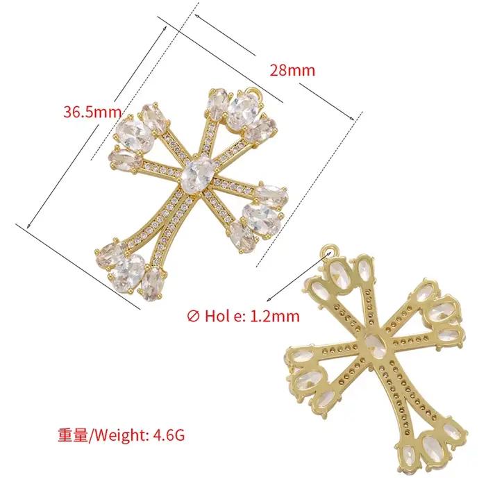 HECHENG, haute qualité cristal brillant zircone cubique Zircon collier pendentif croix jésus Christ couleur or bijoux cadeau pour les femmes