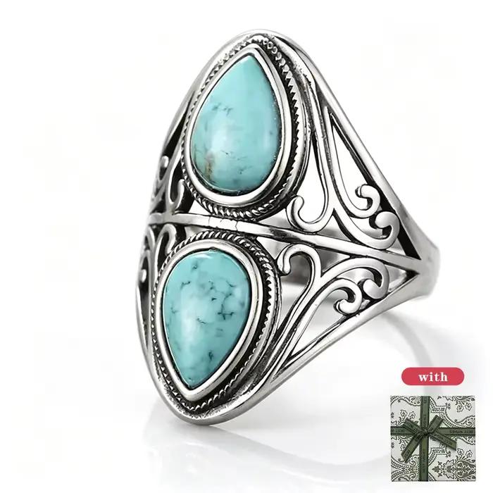 Bagues en argent vintage personnalisées avec boîte cadeau