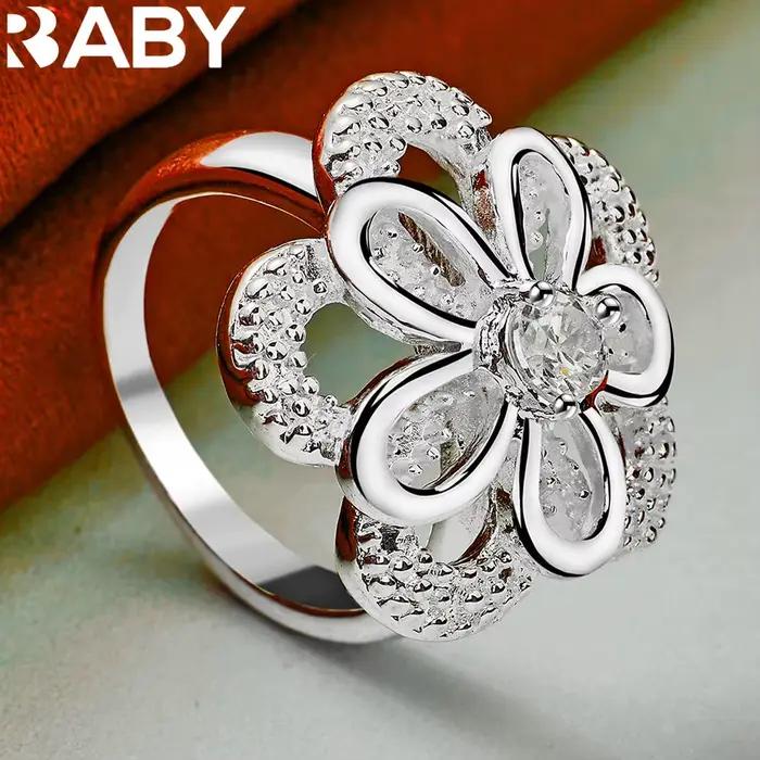Bague en argent sterling 925 sertie de motifs géométriques élégante et moderne pour femmes et hommes occasions spéciales soirée festive