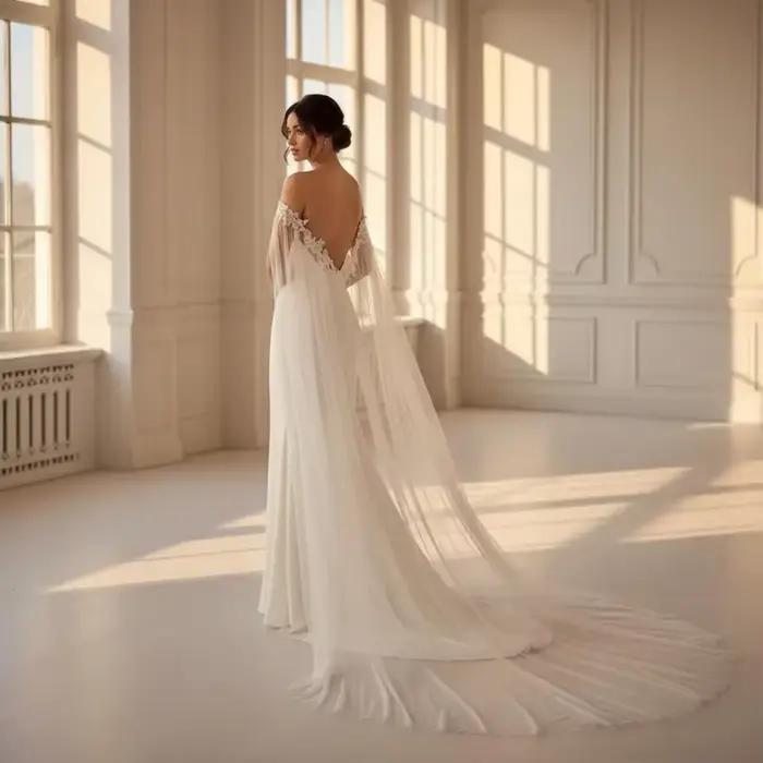 Cape de mariée personnalisée avec appliques en dentelle