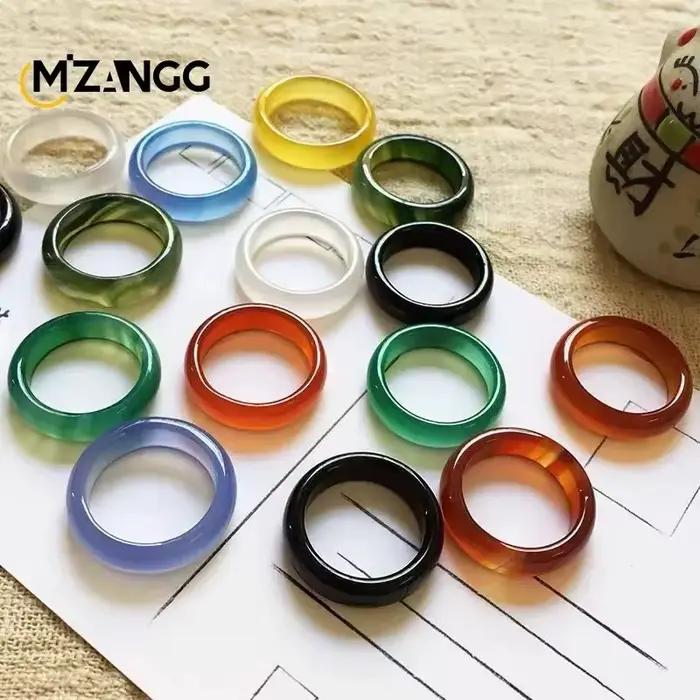 Bague en Agate naturelle de couleur primaire