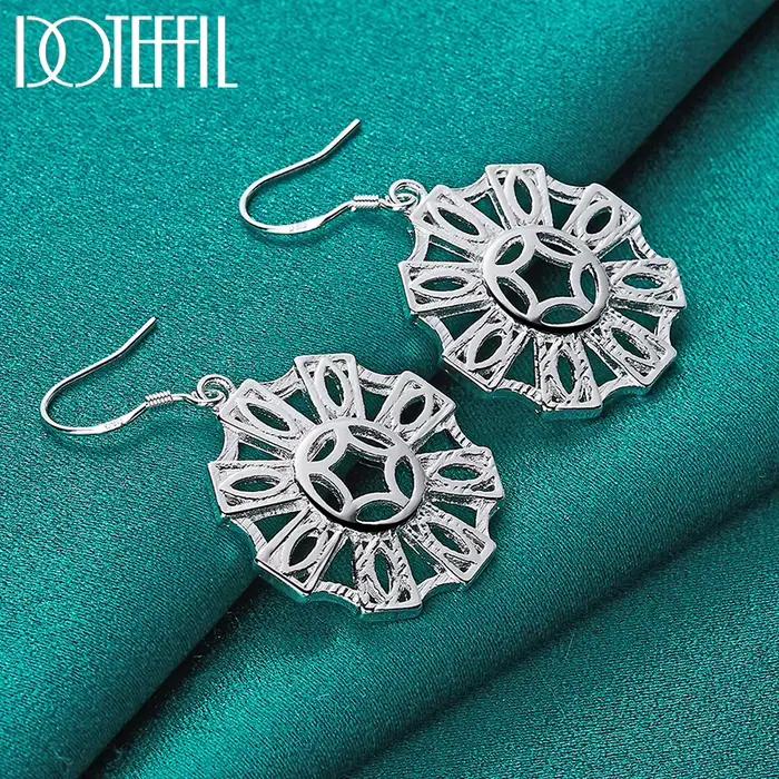 Boucles d'Oreilles Rondes en Argent Sterling 925 pour Femme