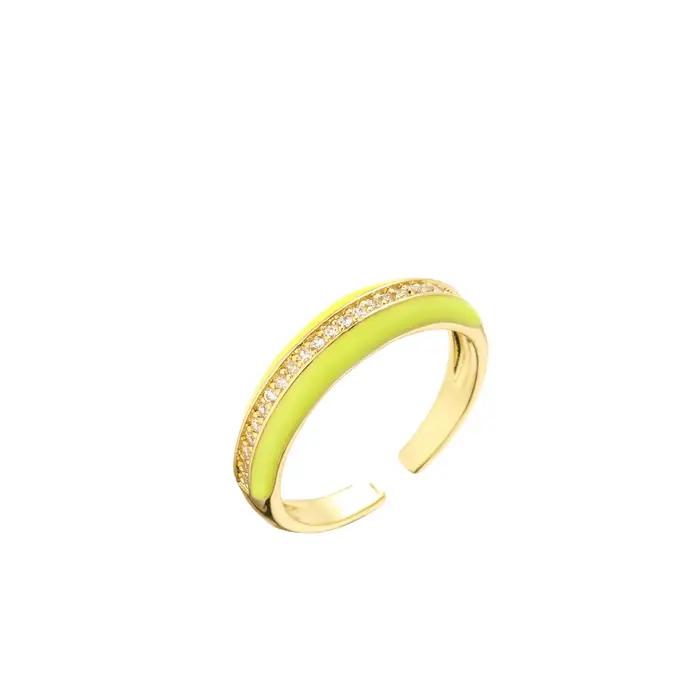 Bague mignonne en laiton plaqué or 18 carats pour femmes