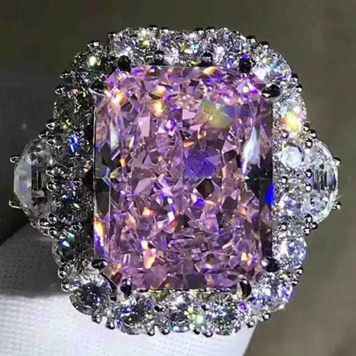Bague de cocktail WUIHA en argent sterling 925 sertie de saphirs de laboratoire et diamants à haute teneur en carbone pour femmes et hommes pour les occasions spéciales