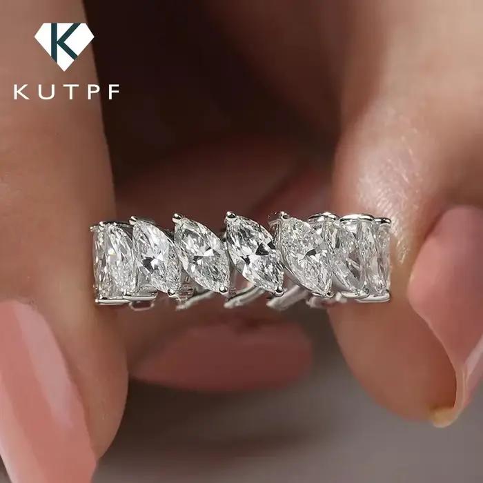 Bague d'éternité en Moissanite taille Marquise