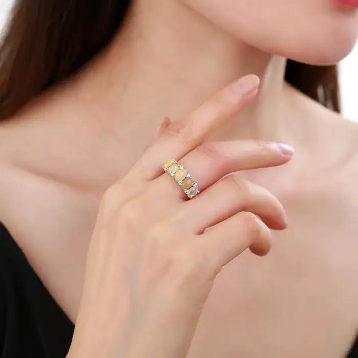 Bague de mariage en argent sterling 925 sertie de tourmaline naturelle pour femmes occasions spéciales comme le mariage fiançailles anniversaires