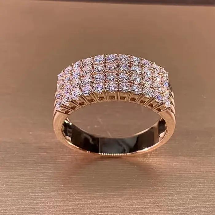 Huitan – magnifique bague couleur or Rose pour femme