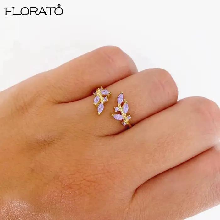 Bague de fiançailles plaquée or 18 carats pour femmes
