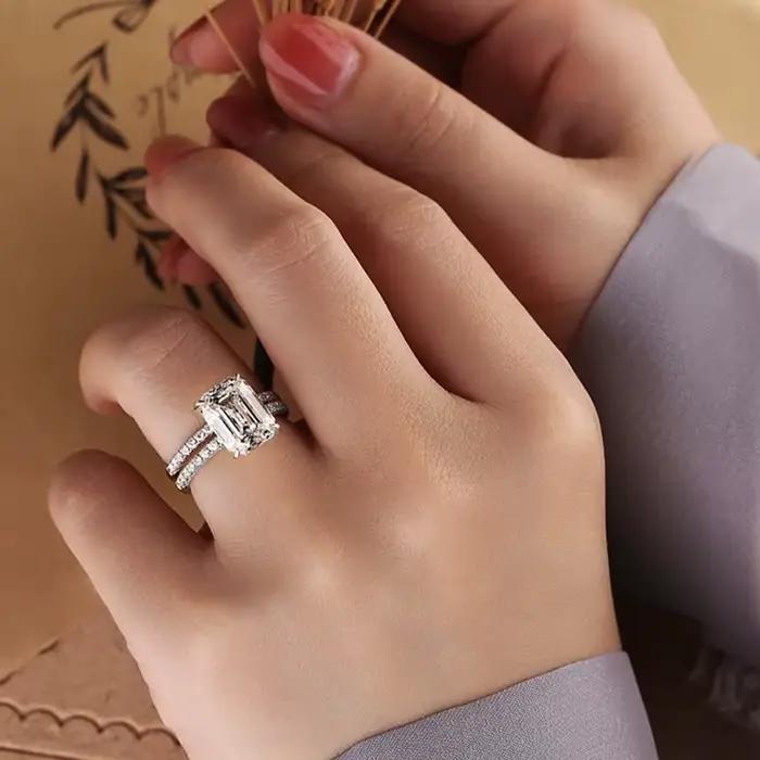 Parures de bagues en moissanite complète BXINY