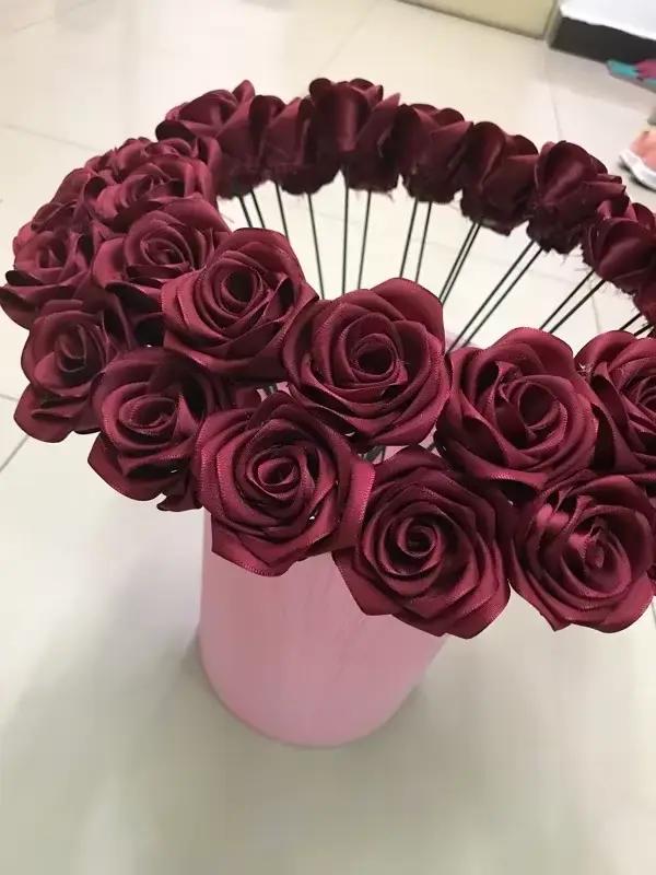 Rubans en Satin de soie bordeaux