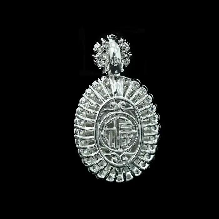 WUIHA Vintage 100% 925 argent Sterling laboratoire saphir Jade haute teneur en carbone diamant pierres précieuses pendentif collier bijoux fins en gros