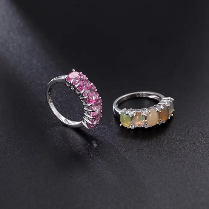 Bague de mariage en argent sterling 925 sertie de tourmaline naturelle pour femmes occasions spéciales comme le mariage fiançailles anniversaires