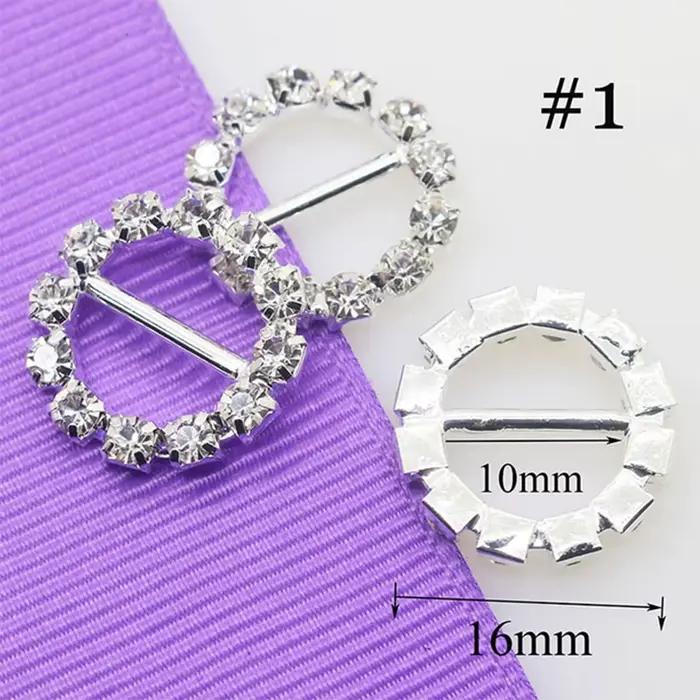 Boucles en strass pour décorations de mariage et accessoires DIY en laiton plaqué multicolores pour sacs chaussures vêtements et plus