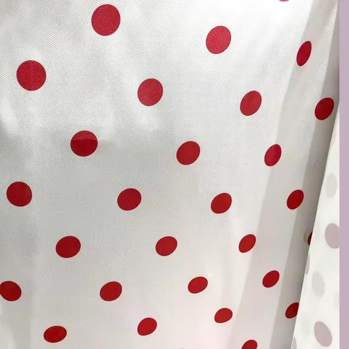 Tissu Mikado imprimé à pois blancs, robe de mariée en satin sergé épais, robe de soirée, tissu de créateur pour ensemble de robes