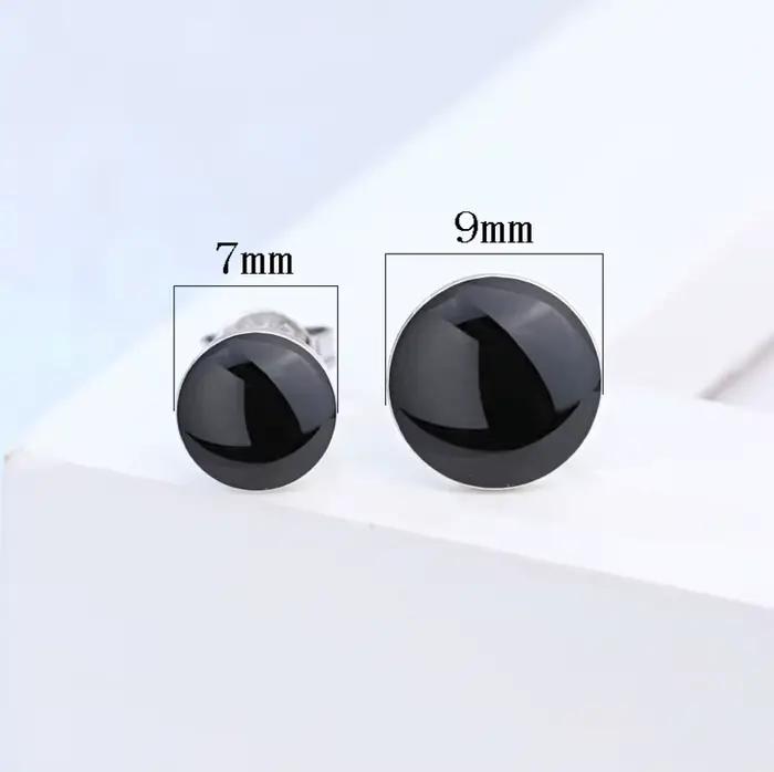 Boucles d'oreilles noires en argent regardé 925 pour hommes, vente chaude, mode, bijoux, vente en gros, cadeau anti-connexion, livraison directe