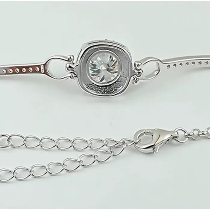 Vinregem VVS1 3EX D couleur coupe ronde 1-2 CT réel Moissanite diamants chaîne Bracelets 925 en argent Sterling bijoux fins en gros