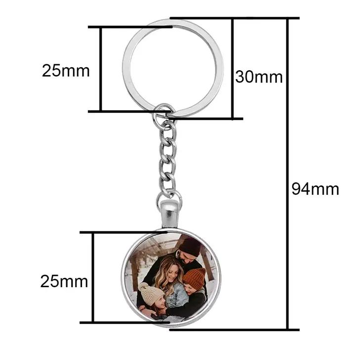 Porte-clés cabochon en verre photo personnalisé pour hommes et femmes, porte-clés personnalisé, porte-clés spécial bricolage, porte-clés de voiture, cadeau de bijoux