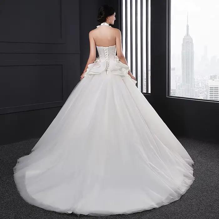 Z-003 Personnalisé robe de mariée 2020 blanc tulle boho simple corset civil elegantes vintage prix réel invitada