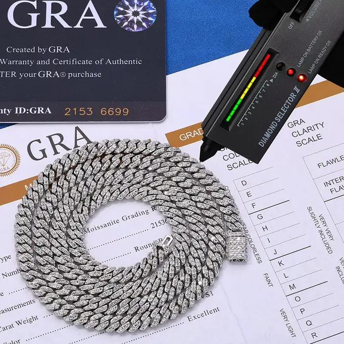 Collier cubain Nuoya 6MM à une rangée de moissanite