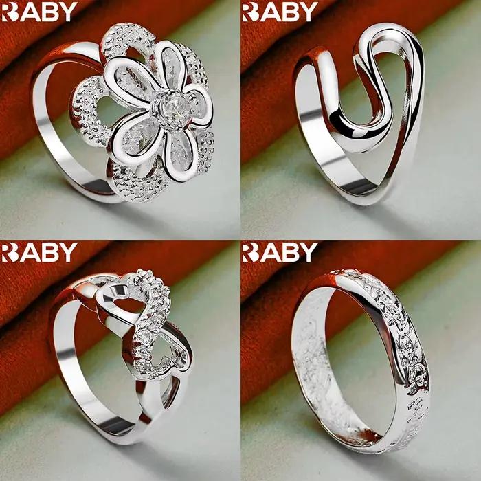 Bague en argent sterling 925 sertie de motifs géométriques élégante et moderne pour femmes et hommes occasions spéciales soirée festive