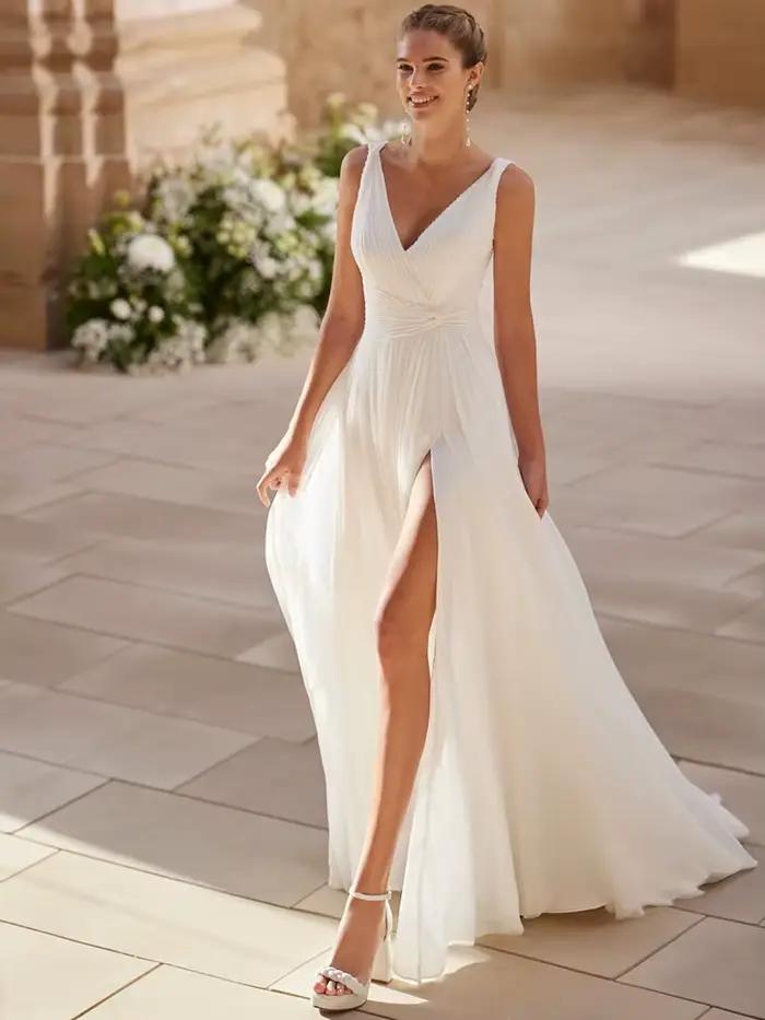 Robe De mariée Vintage entièrement en mousseline De soie