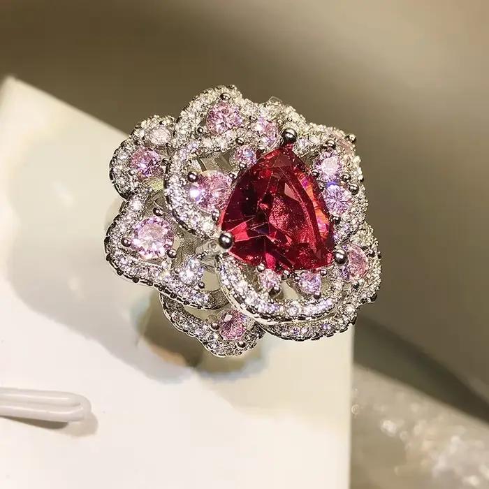Bague de mariage luxueuse en argent 925