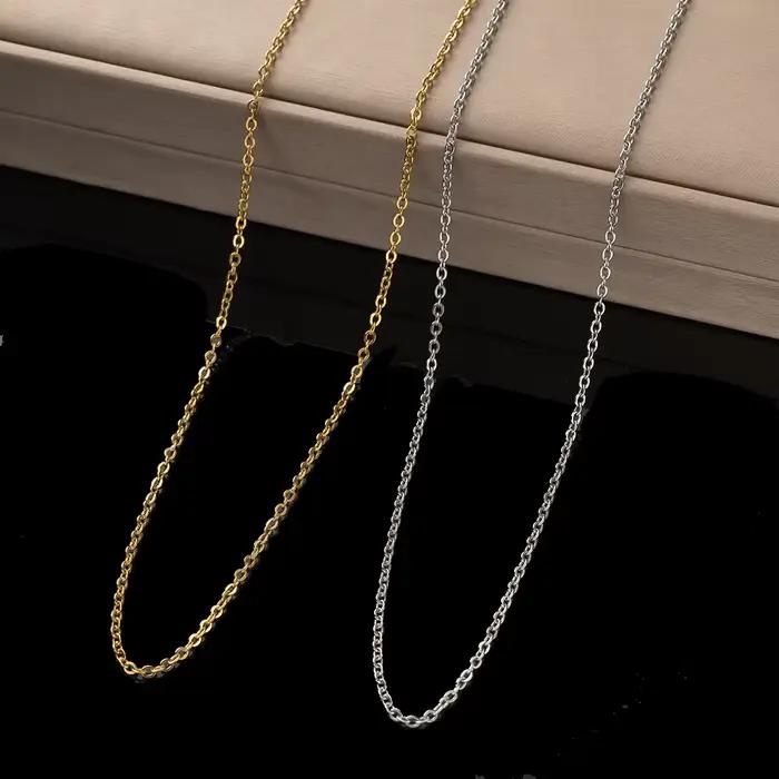 Collier chaîne à maillons en acier inoxydable doré