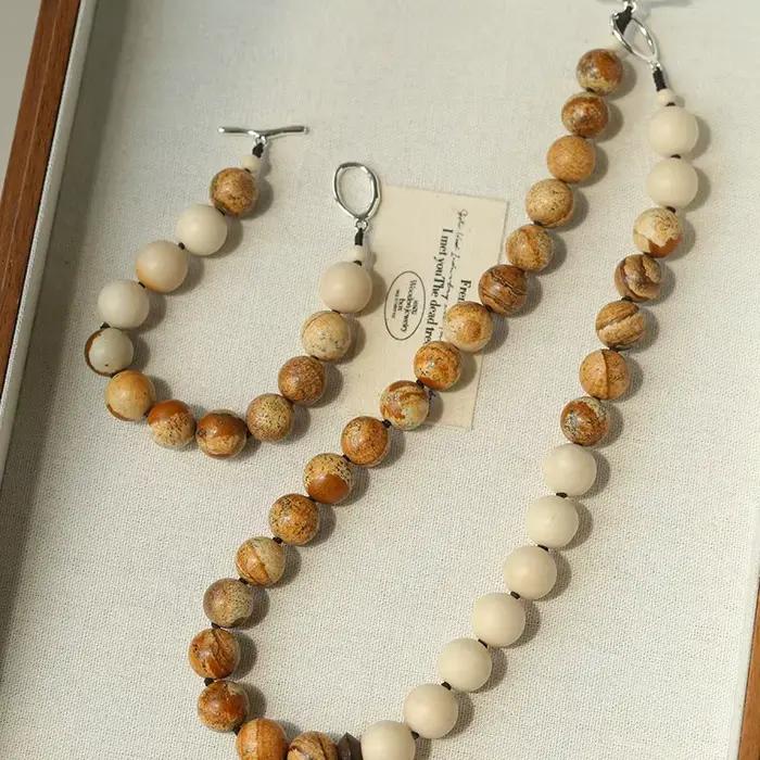 Amaiyllis Vintage pierre naturelle collier de perles Bracelet Maillard