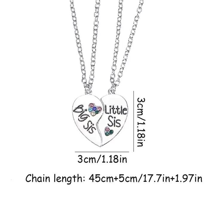 Collier pendentif grand réglable petit réglable pour femme, coeur creux, puzzle, amis, famille, bijoux cadeaux, 2/3 pièces par ensemble