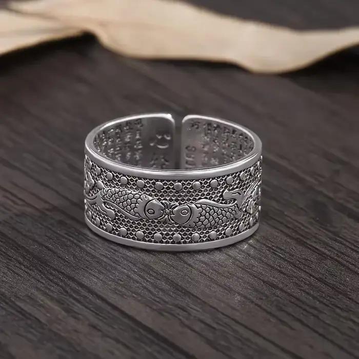 Anneau de mariage Bouddhisme tibétain fleur de lotus argent plaqué cuivre pour homme et femme occasions spéciales cérémonie religieuse mariage