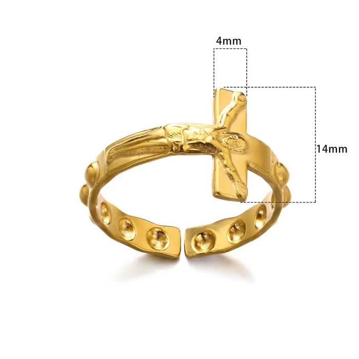 Bagues Vintage en forme de croix de jésus pour femmes et hommes