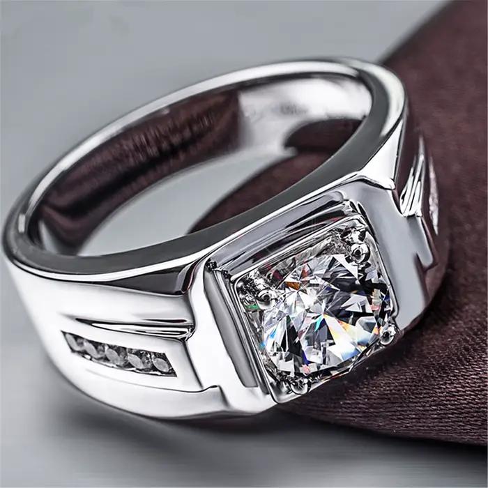 Nouvelle bague pour homme en argent sterling 925 avec pierre précieuse