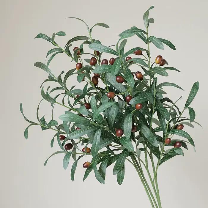 Plantes Artificielles, Branche d'Olivier à Feuilles Vertes, Faux Fruit, Décoration pour Festival, Mariage, Maison, Chambre, Accessoire de Photographie, Jardin Extérieur, Cour, Cadeau