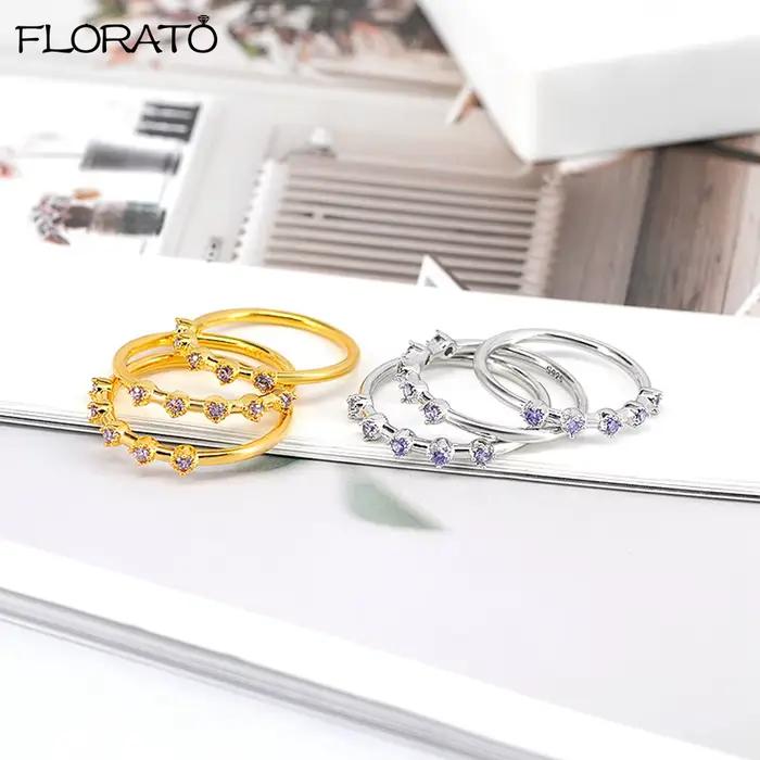 Bague de fiançailles plaquée or 18 carats pour femmes
