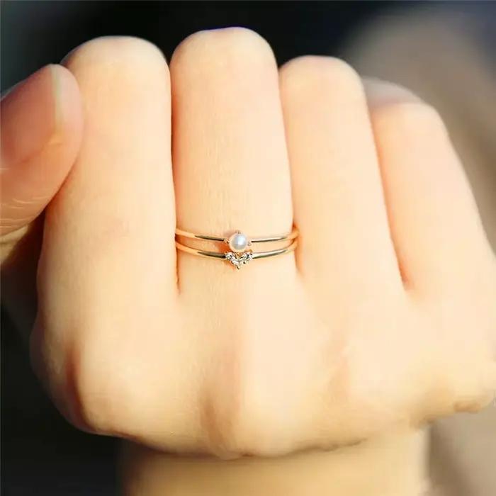 Bague fine délicate pour femme romantique mignonne coussin kpop avec mainstone cz australian crystals pour soirées cadeaux fiançailles anniversaires et occasions quotidiennes