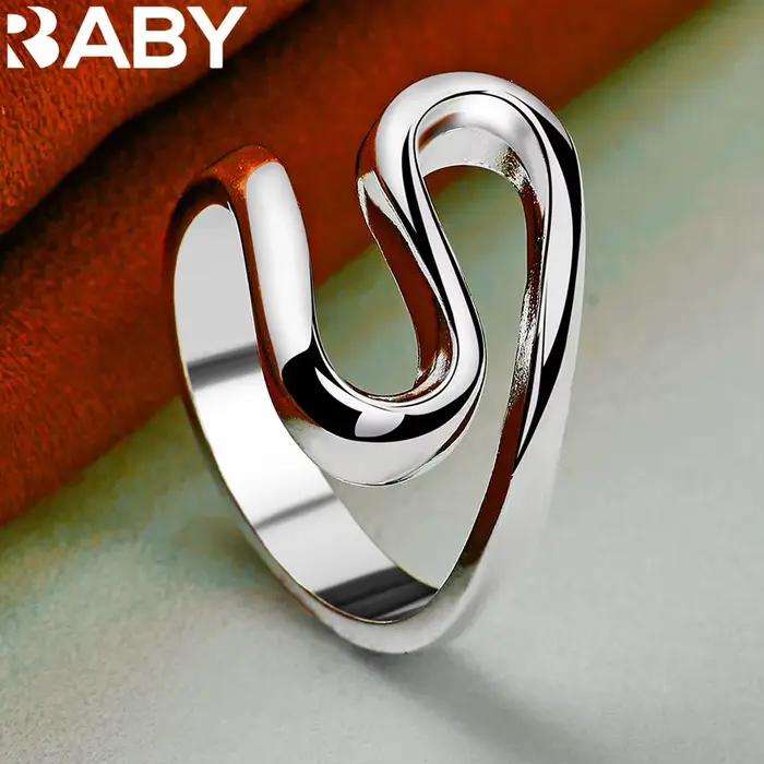 Bague en argent sterling 925 sertie de motifs géométriques élégante et moderne pour femmes et hommes occasions spéciales soirée festive