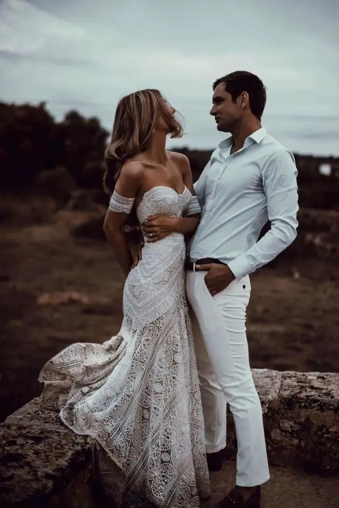 Robes De mariée sirène en dentelle avec manches amovibles chérie balayage Train sur mesure Vestido De Noiva
