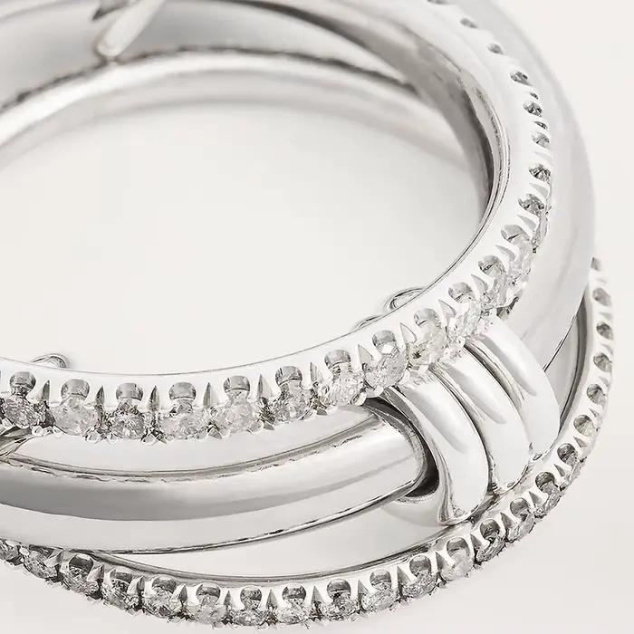 Bagues empilables multicouches en acier inoxydable plaqué or 18 carats avec zirconies cubiques pour femmes, idéales pour les mariages, les cérémonies et les occasions spéciales