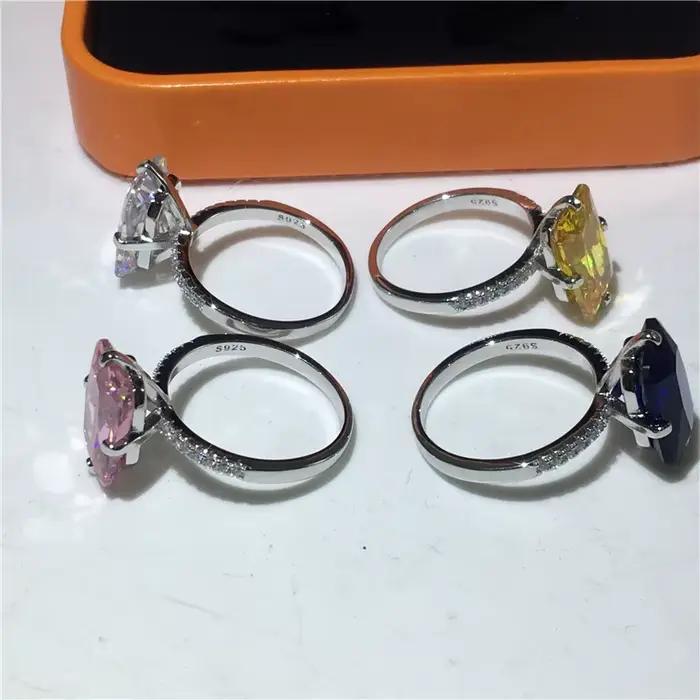 Bague en diamant de laboratoire de 5 ct, en argent sterling 925, alliance de mariage pour femmes, bijoux de promesse de mariage, cadeau de fiançailles